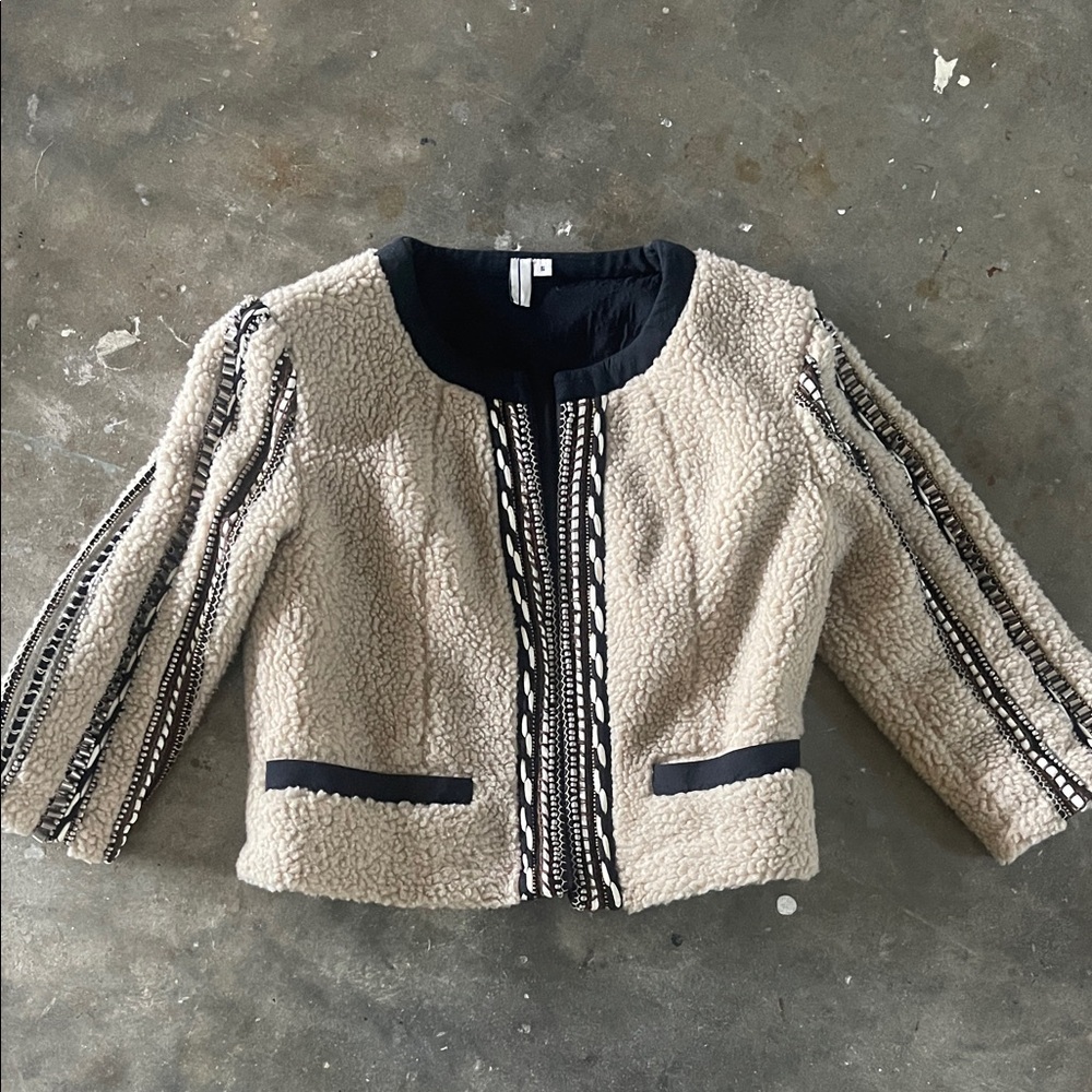 Bl^nk London Sherpa Crop Jacket NWOT fully lined no flaws